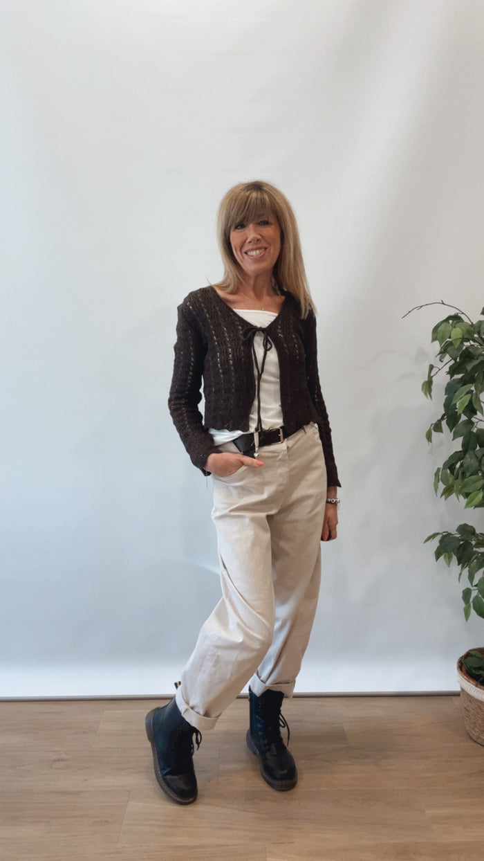 CARDIGAN CROP TRAFORATO