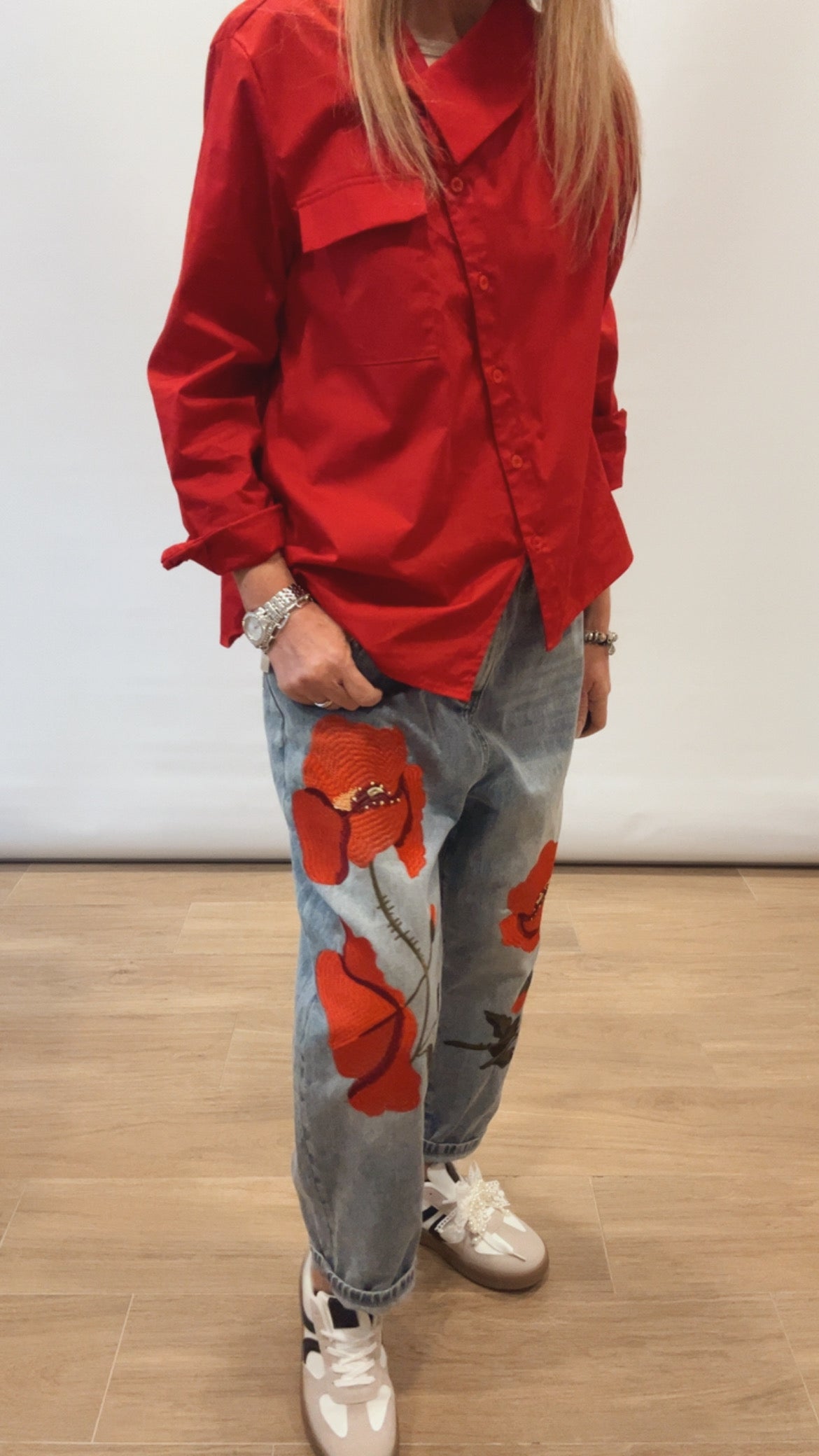 Jeans  papavero over