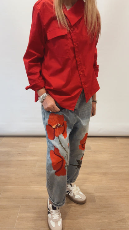 Jeans  papavero over