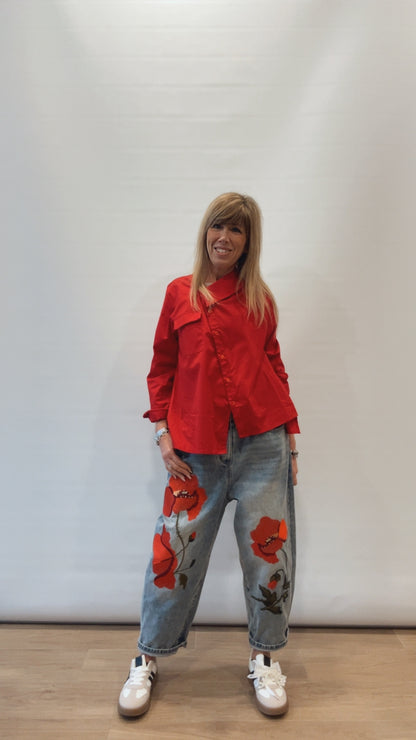 Camicia bottoni asimmetrici
