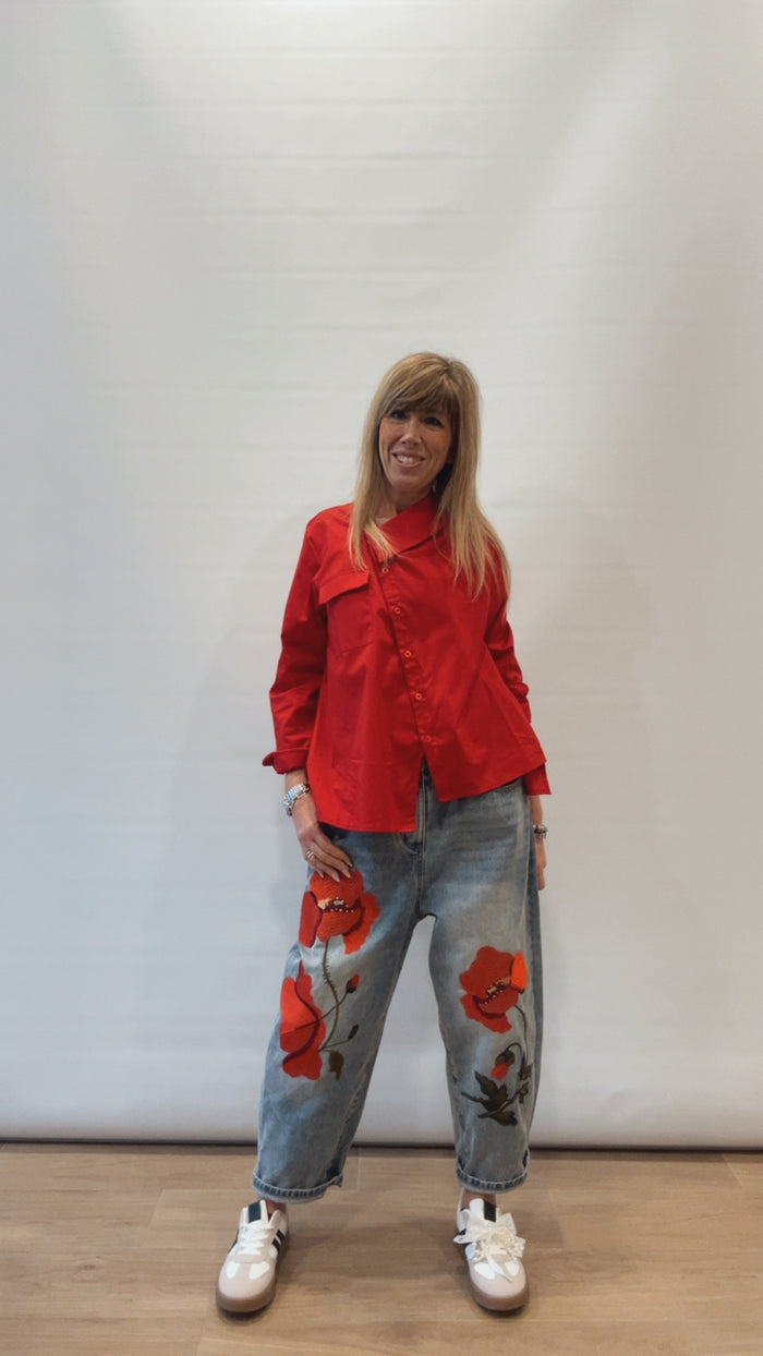 Camicia bottoni asimmetrici