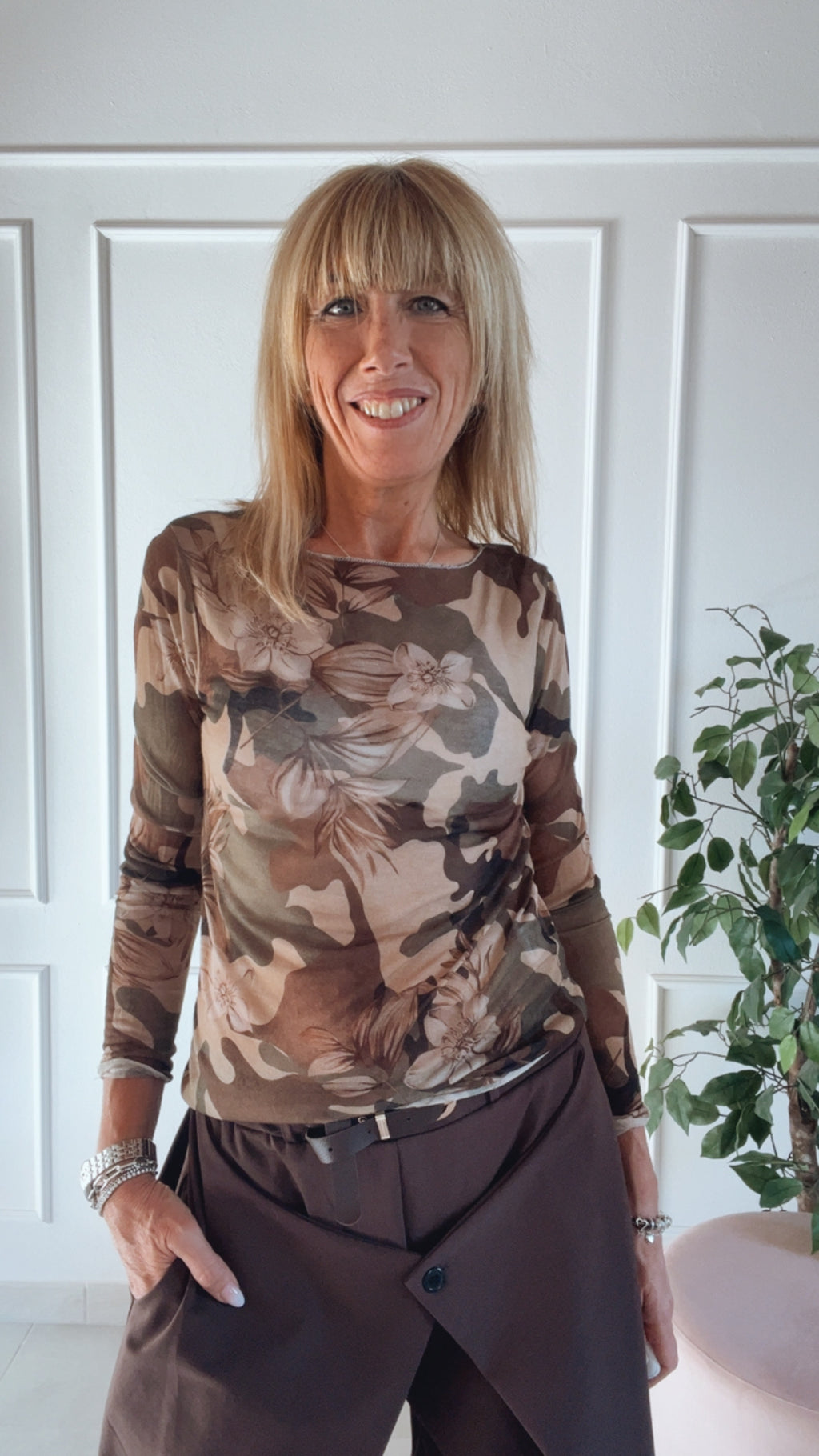Maglia cashmere Flowers