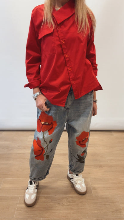 Jeans  papavero over