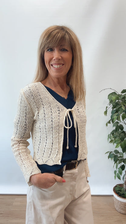 CARDIGAN CROP TRAFORATO