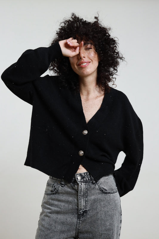 CARDIGAN CROP MICRO PAILLETTES
