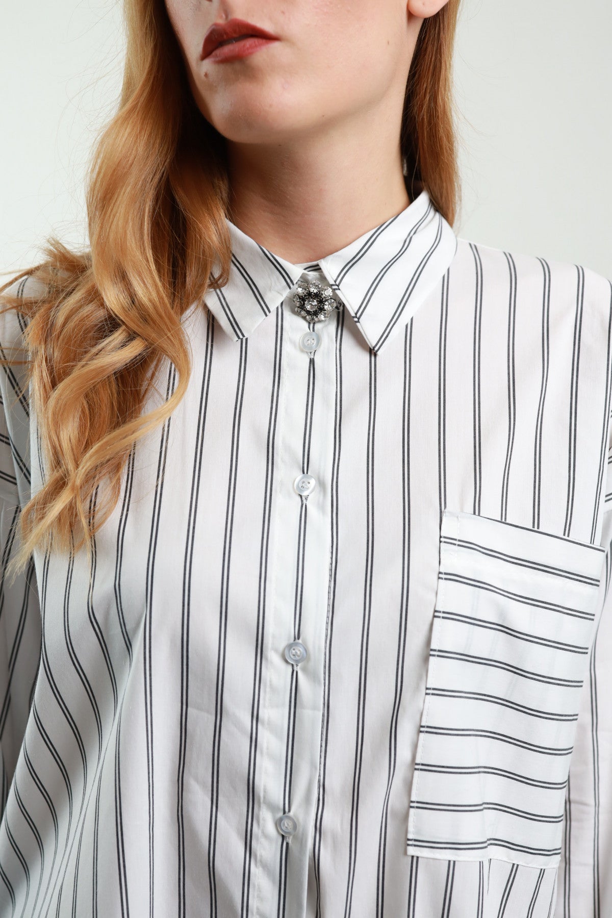 Camicia pizzo gessato