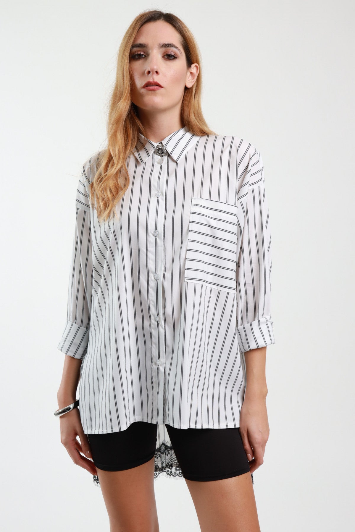 Camicia pizzo gessato