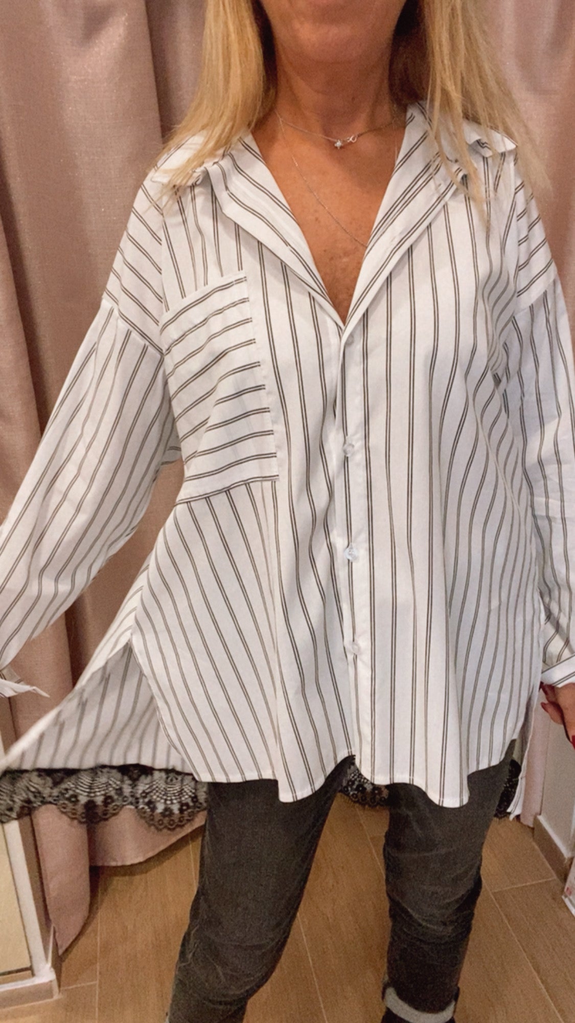 Camicia pizzo gessato