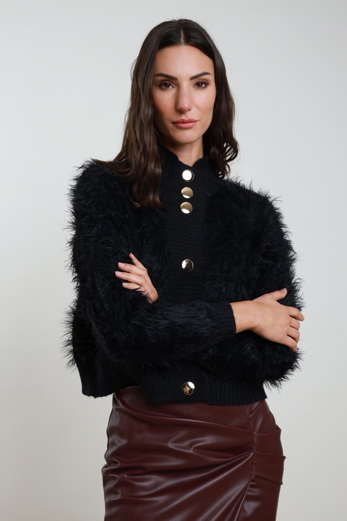 CARDIGAN ECOPELLICCIA