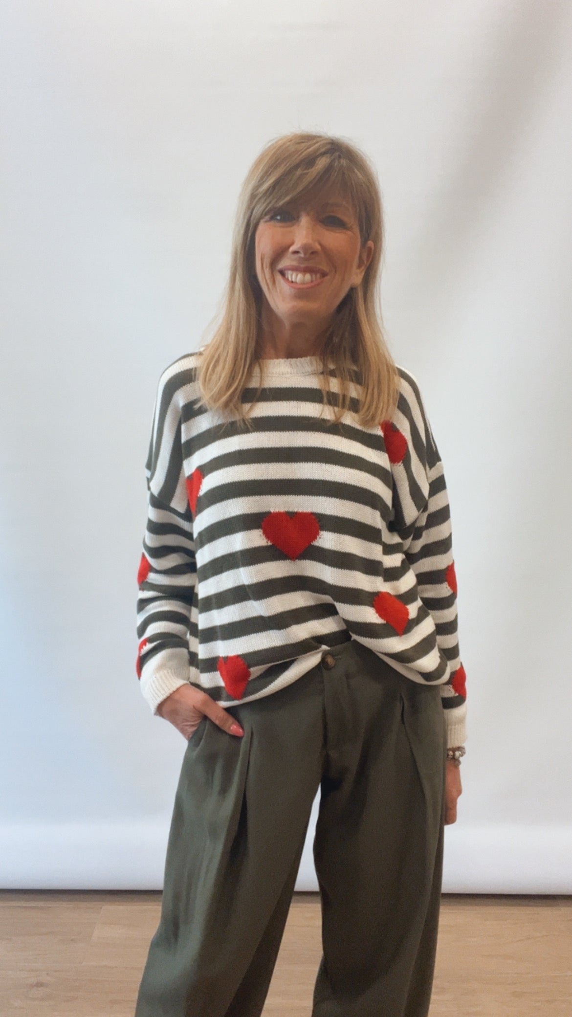 Maglia righe e cuori